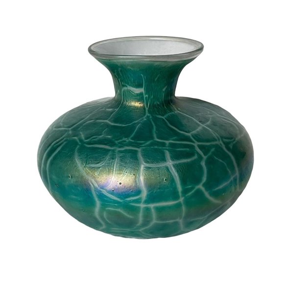 WHEATON VILLAGE K STUDIO ART GLASS VASE HAND BLOWN SIGNED W.V - Picture 3 of 8